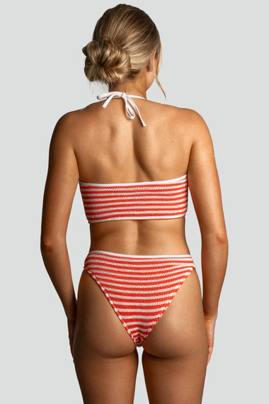 Kalbarri Top & Orpheus Bikini Bottom Coral Stripe
