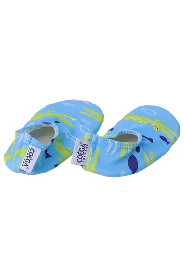 Coega Mid Blue Crocs Pattern Pool & Beach Shoes
