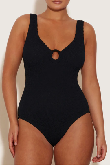 Coverage Celine Swim with Fabric Covered Hoop Black