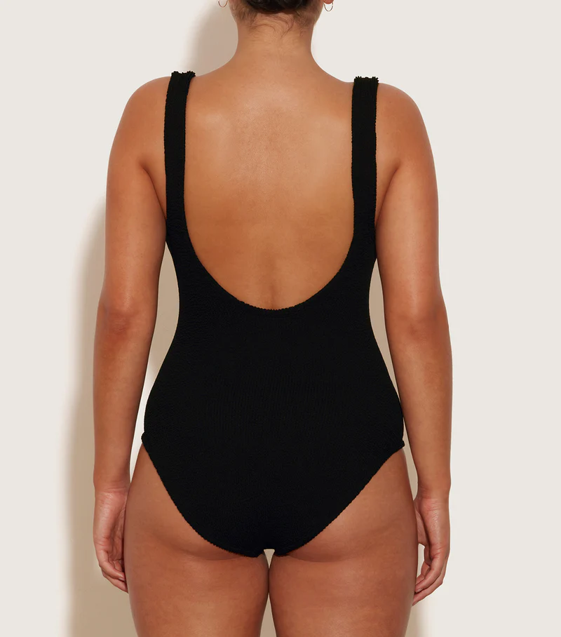 Load image into Gallery viewer, Coverage Celine Swim with Fabric Covered Hoop Black - ONE SIZE - One Piece
