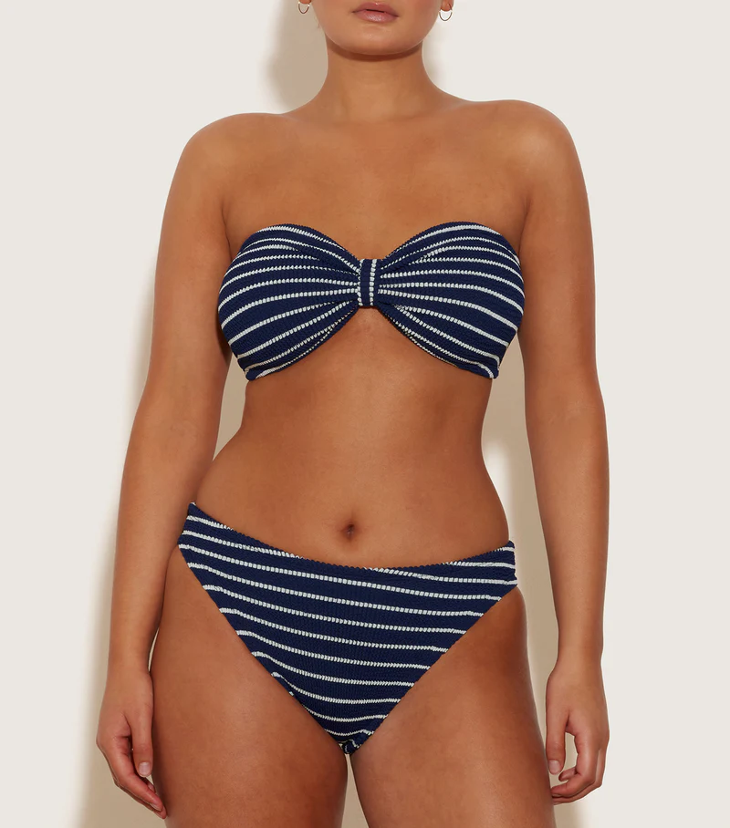 Load image into Gallery viewer, Coverage Jean Bikini Navy/White - ONE SIZE - Bikini
