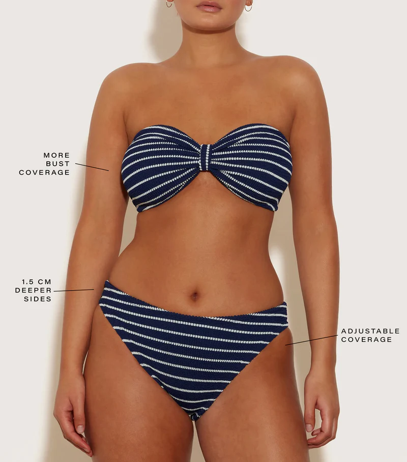 Load image into Gallery viewer, Coverage Jean Bikini Navy/White - ONE SIZE - Bikini
