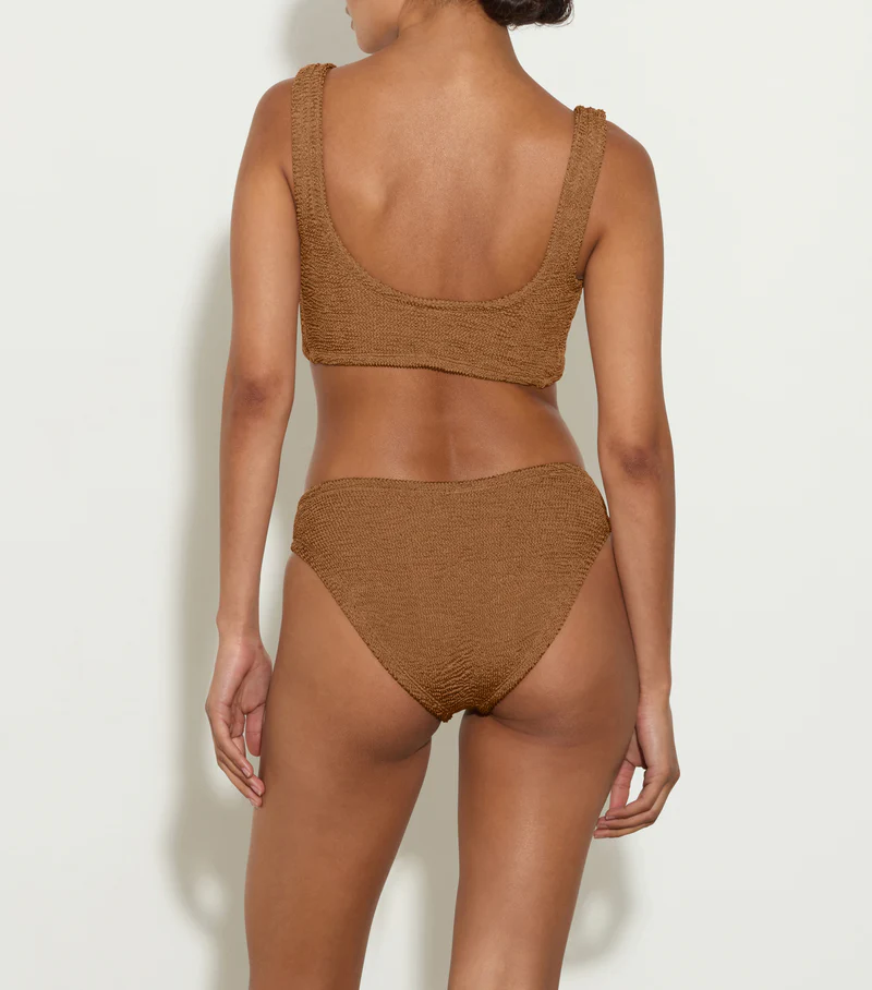Load image into Gallery viewer, Coverage Juno Bikini Metallic Cocoa - ONE SIZE - Bikini
