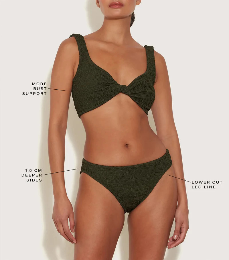 Load image into Gallery viewer, Coverage Juno Bikini Metallic Khaki - ONE SIZE - Bikini
