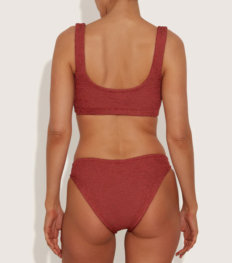 Load image into Gallery viewer, Coverage Juno Bikini Metallic Rosewood - ONE SIZE - Bikini
