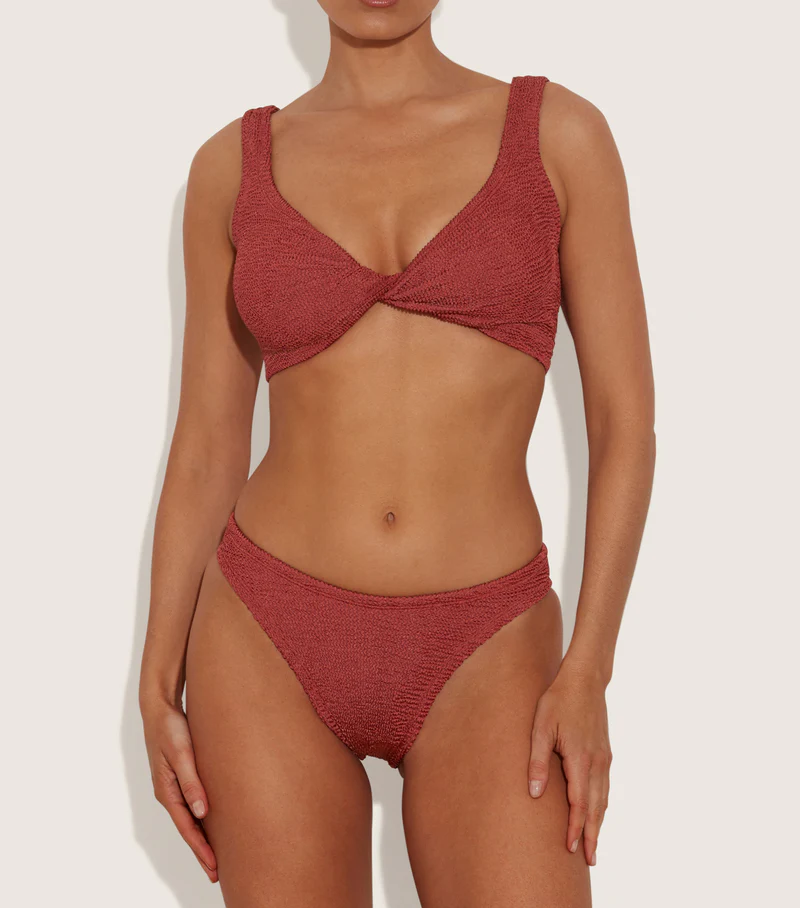 Load image into Gallery viewer, Coverage Juno Bikini Metallic Rosewood - ONE SIZE - Bikini
