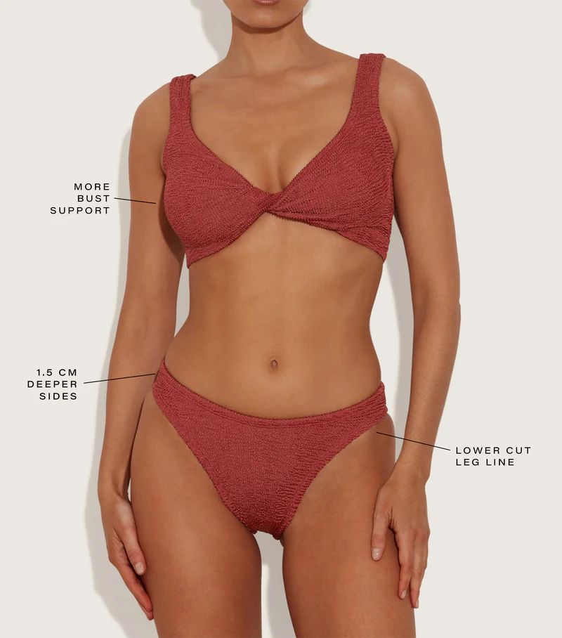 Load image into Gallery viewer, Coverage Juno Bikini Metallic Rosewood - ONE SIZE - Bikini
