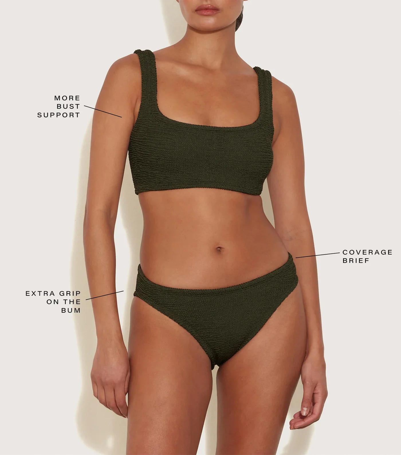 Load image into Gallery viewer, Coverage Xandra Bikini Metallic Khaki - ONE SIZE - Bikini
