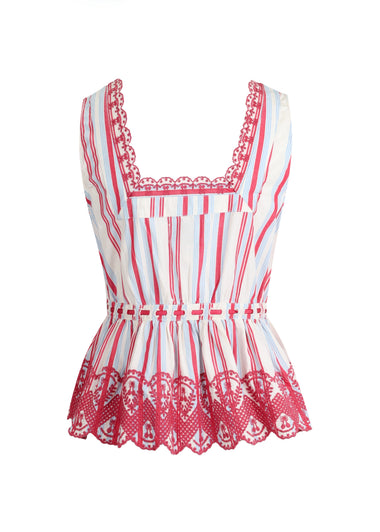 Amaya Blouse Butter Cherry Stripe