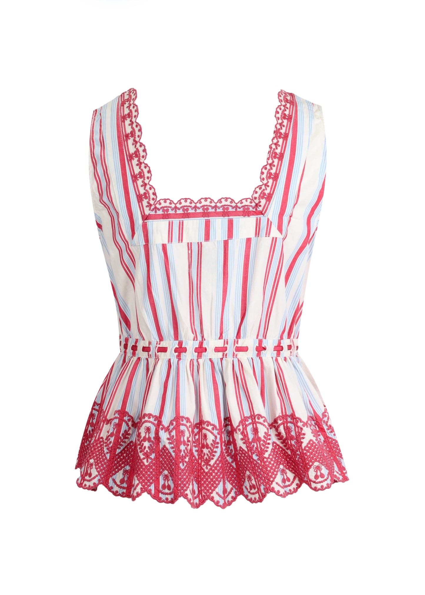 Load image into Gallery viewer, Amaya Blouse Butter Cherry Stripe
