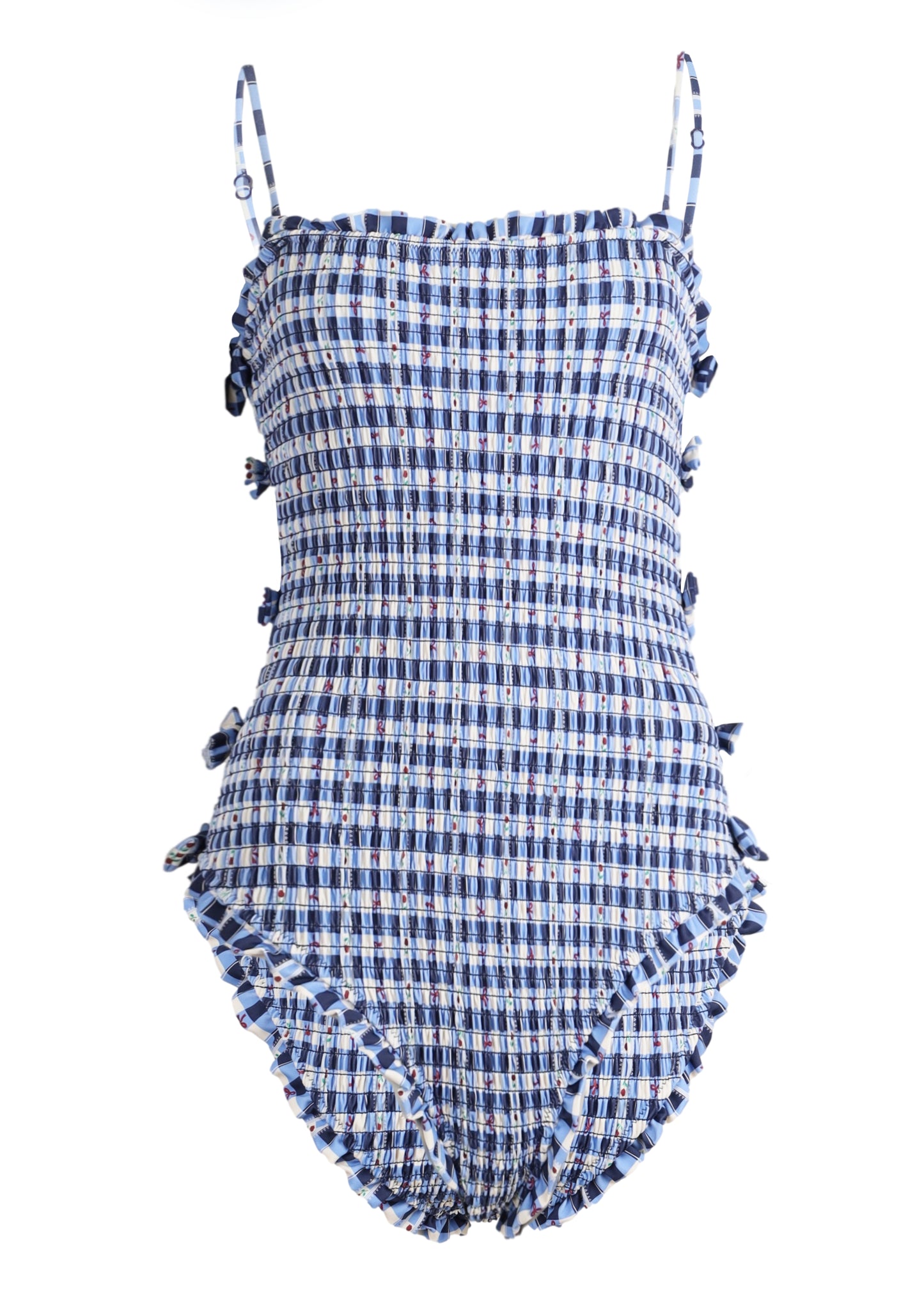 Load image into Gallery viewer, Betty Swimsuit Blue Margot Gingham
