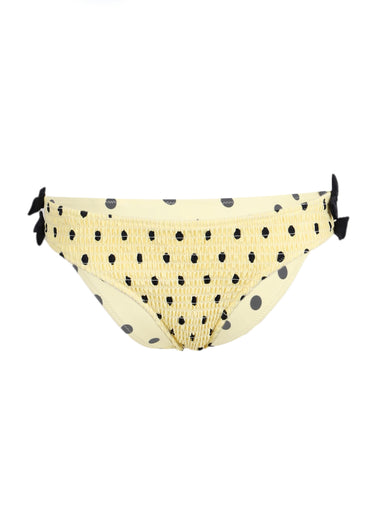 Jezebel Shirred Bow Bikini Bottom Butter Spot