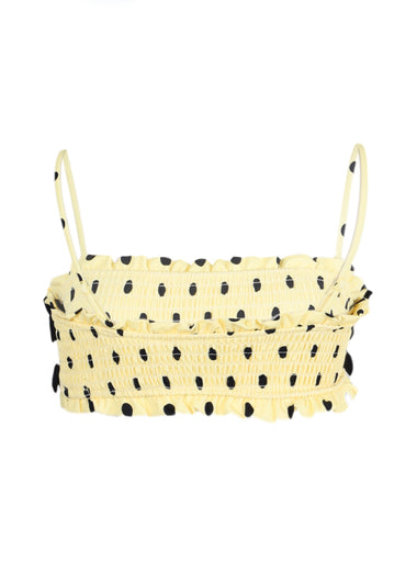 Jezebel Shirred Bow Bikini Top Butter Spot