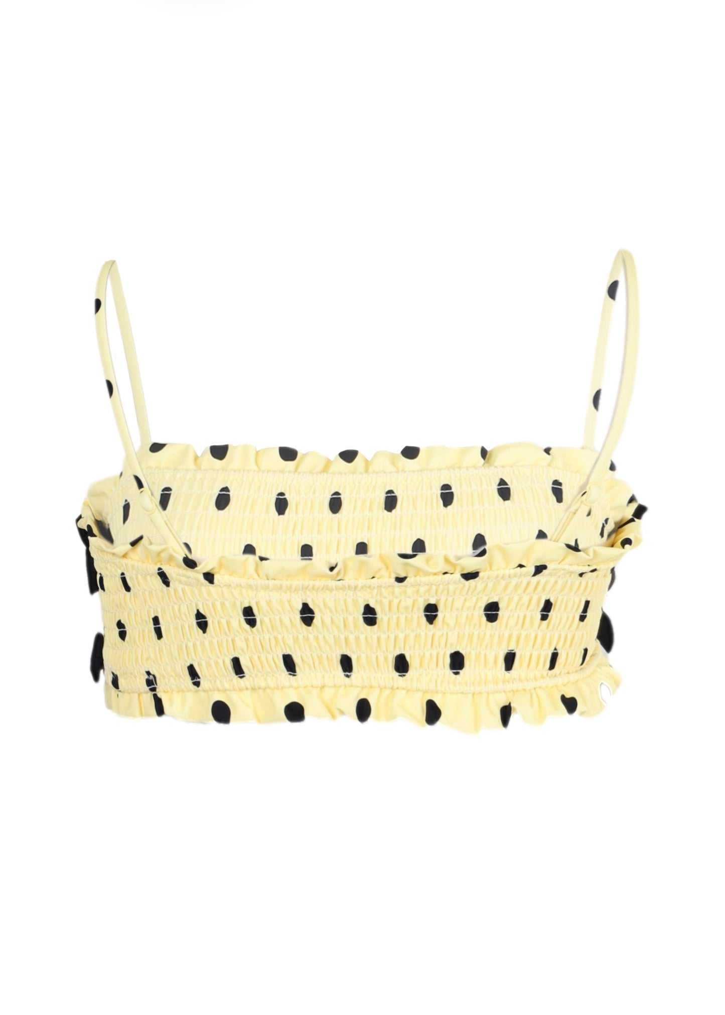 Load image into Gallery viewer, Jezebel Shirred Bow Bikini Top Butter Spot
