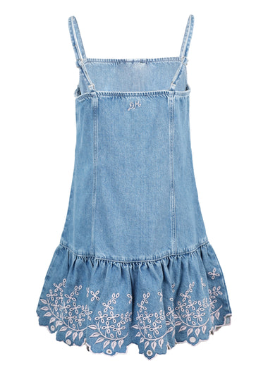 Lana Mini Dress Embroidered Denim