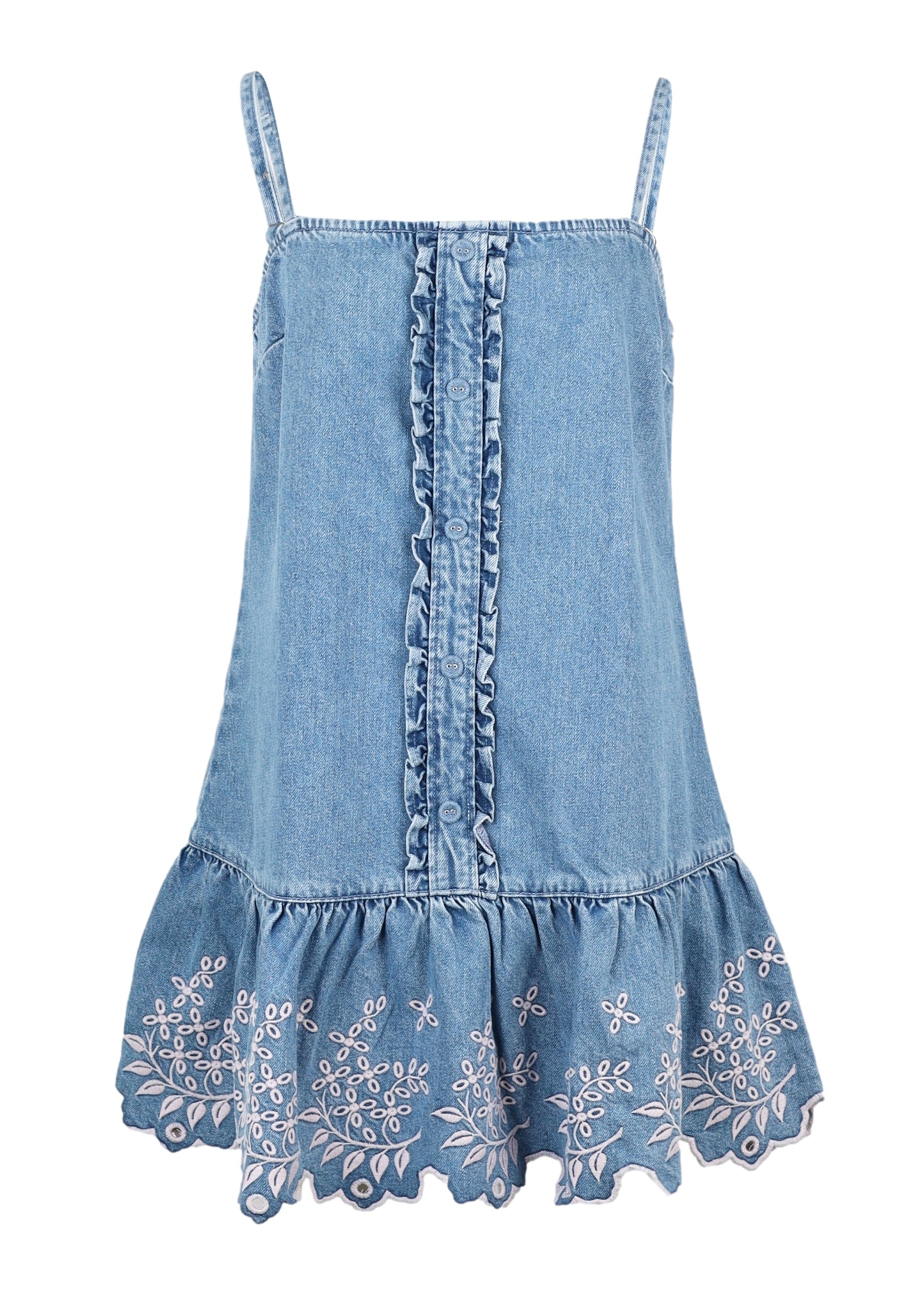 Load image into Gallery viewer, Lana Mini Dress Embroidered Denim
