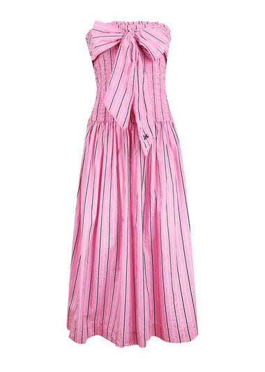 Mia Midi Dress Pink Stripes