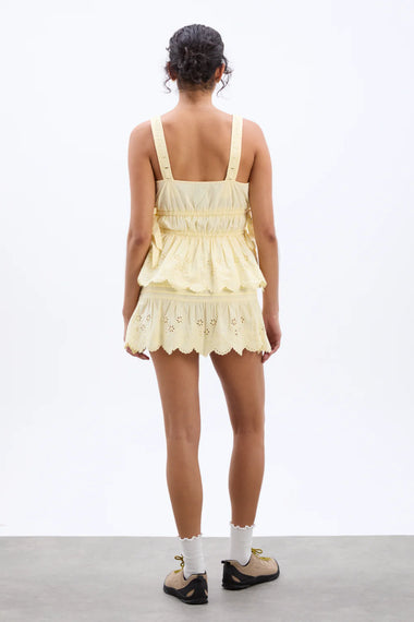 Jade Cami Yellow Broderie