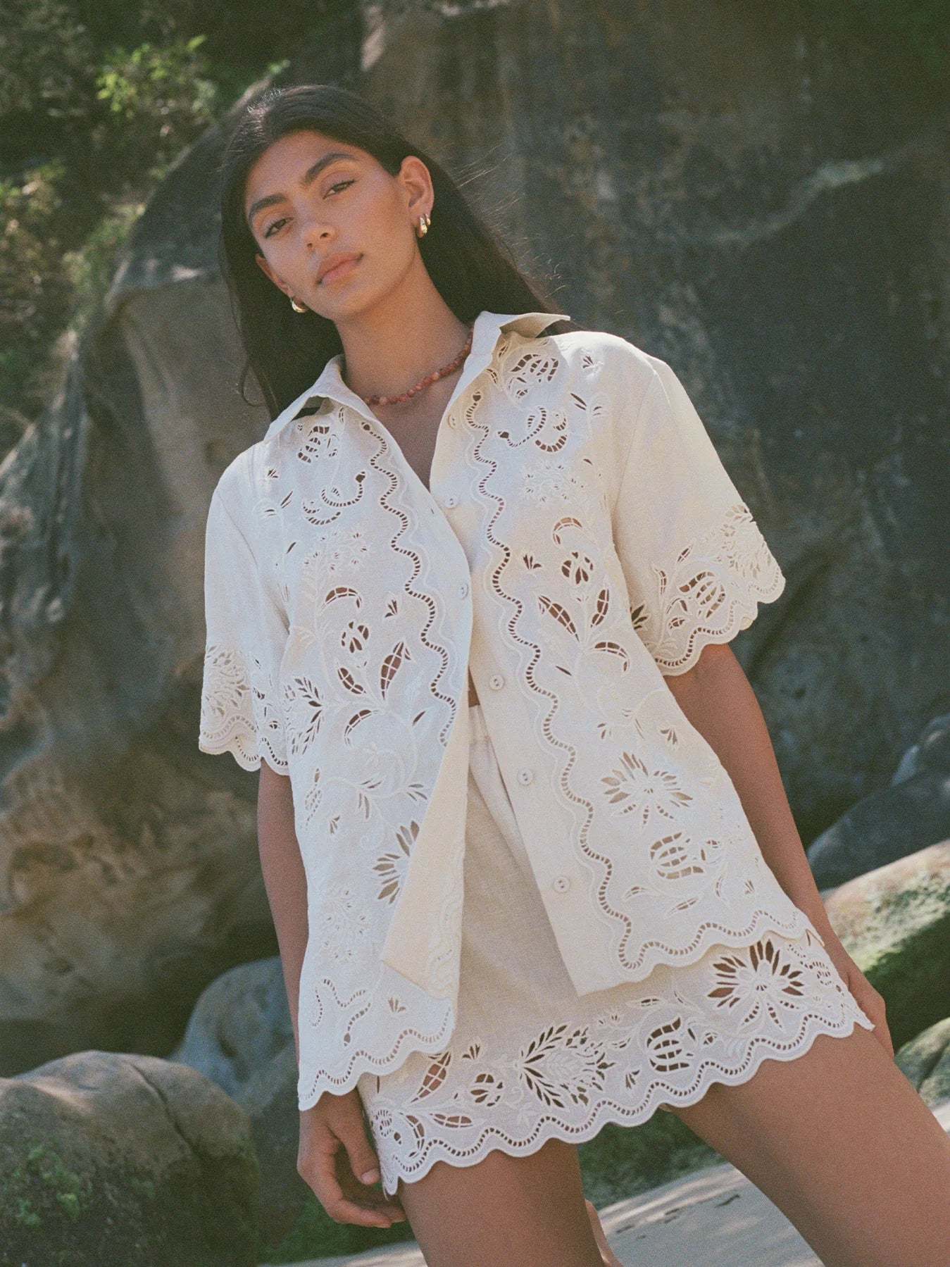 Load image into Gallery viewer, Darcy Shirt Serpentine Broderie - Top
