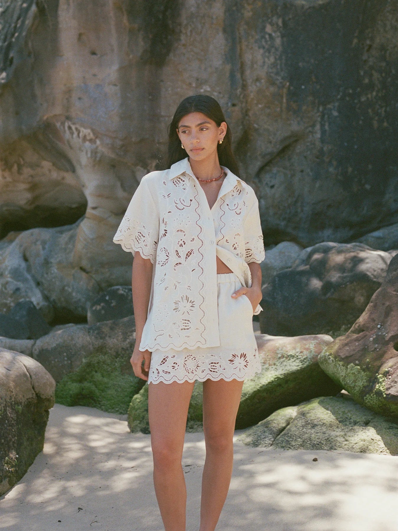 Load image into Gallery viewer, Darcy Shirt Serpentine Broderie - Top
