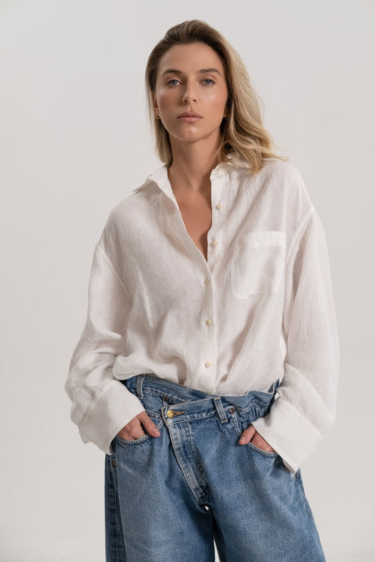 Load image into Gallery viewer, Shirt Long Sleeve White - Top
