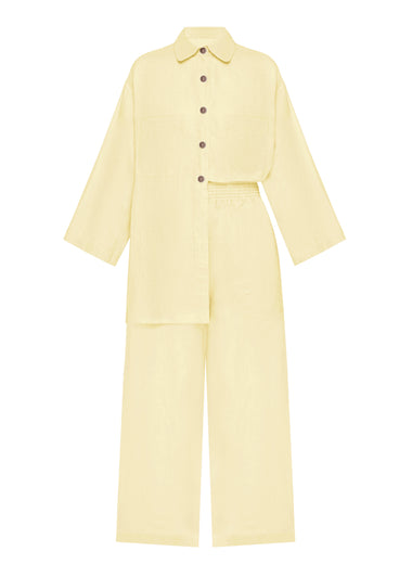 Top and Pant Set Double Cream