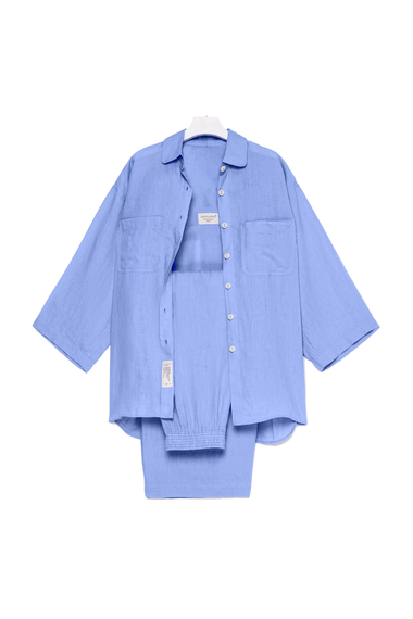 Top And Pants Set Linen Flowers - Set