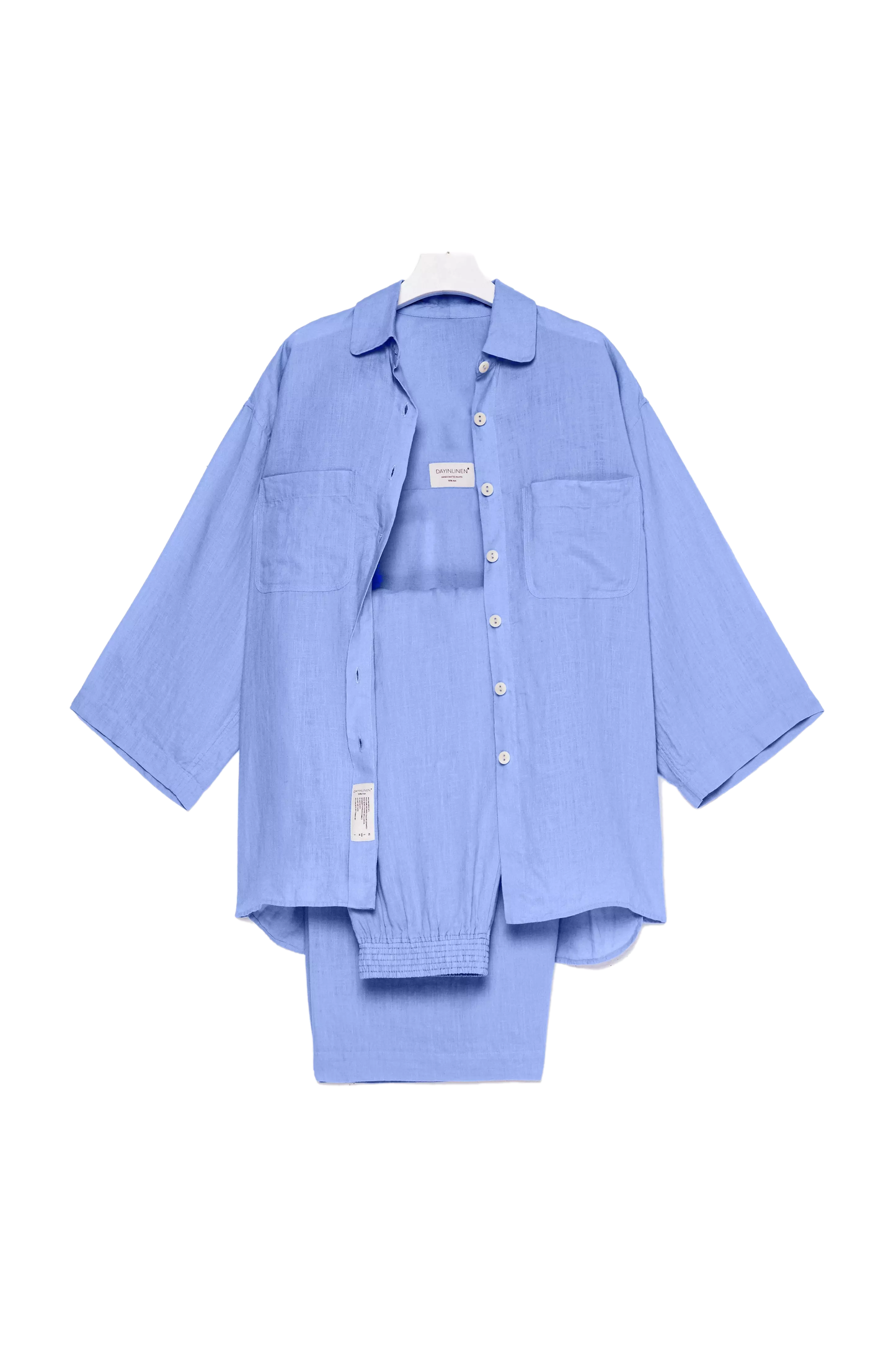 Top And Pants Set Linen Flowers - Set