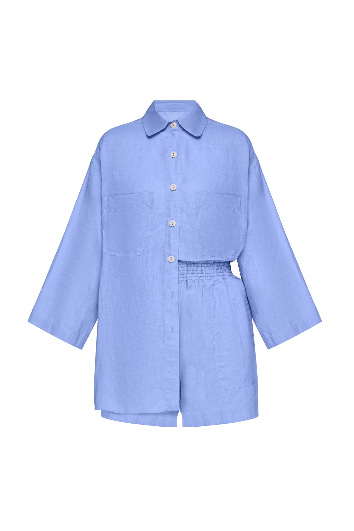 Load image into Gallery viewer, Top And Shorts Set Linen Flowers - Set
