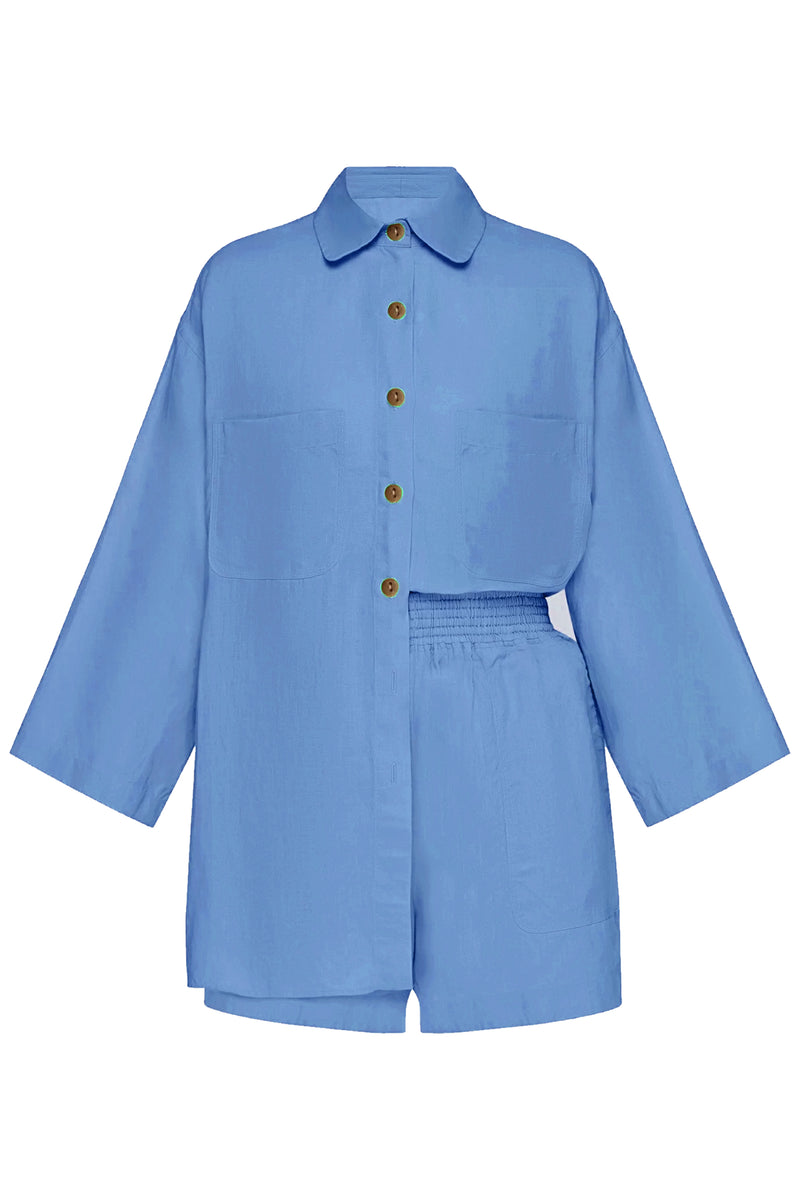 Top And Short Set Mid Blue
