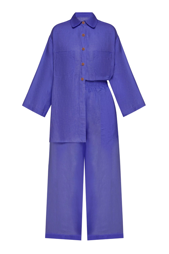 Load image into Gallery viewer, Top And Pants Set Blue Iris - Set
