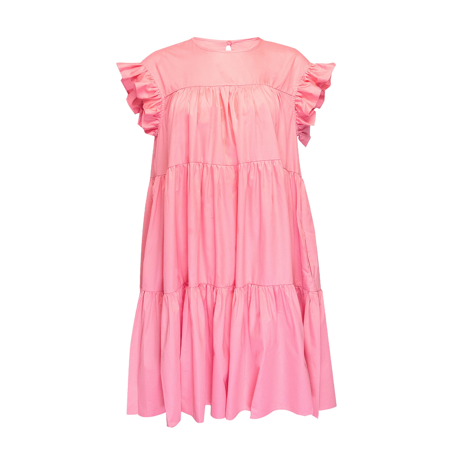 Load image into Gallery viewer, Antwerp Short Dress With Ruffles Pink - Dress
