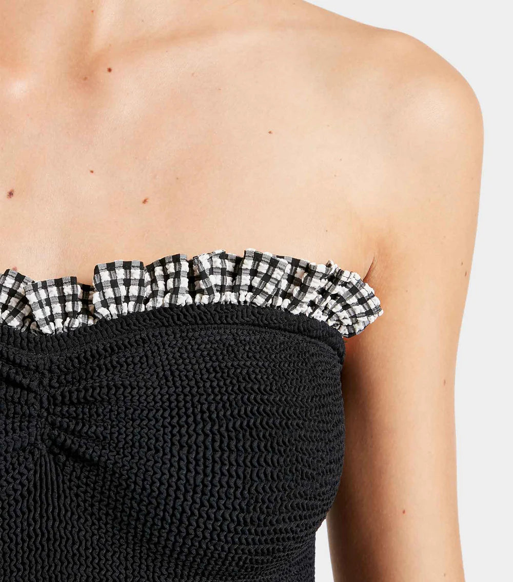 Load image into Gallery viewer, Dolly Swim Black Gingham
