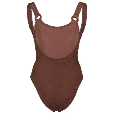 Domino Swim With Fabric Covered Hoops Metallic Chocolate - ONE SIZE - One Piece