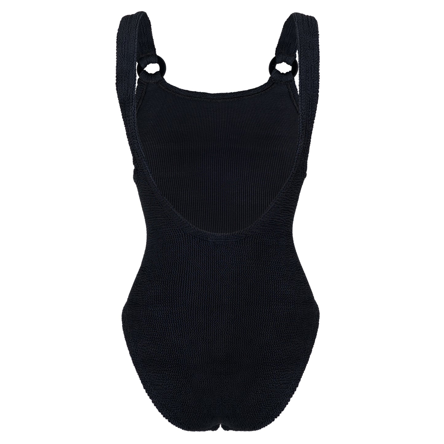 Load image into Gallery viewer, Domino Swim With Fabric Covered Hoops Black - ONE SIZE - One Piece
