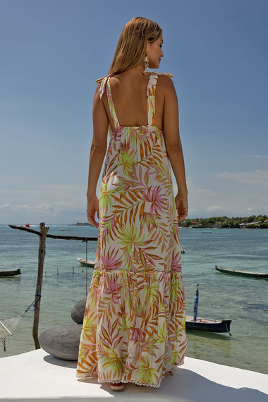 Rear View of Low Back Detail on Miss June Summer Dress
