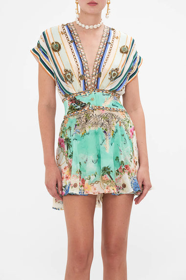 Button Waist Playsuit Amalfi Lullaby - Playsuit
