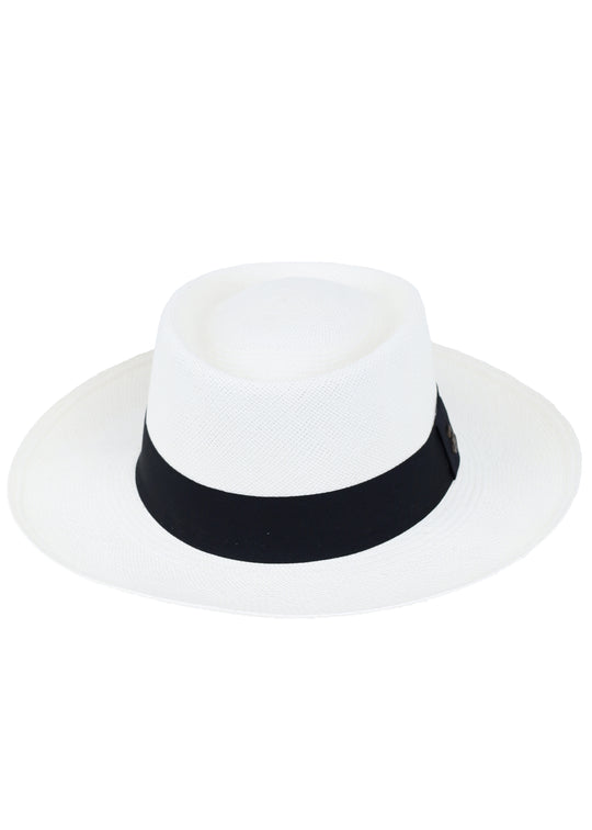 Load image into Gallery viewer, Dumont Hat White with Black Band
