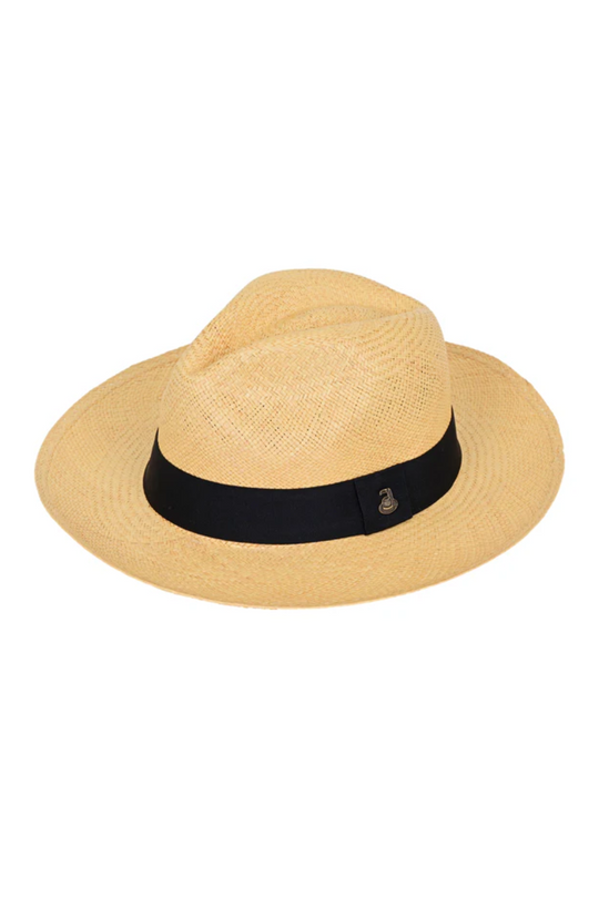 Panama Hat Unisex Classic Beige with Black Band