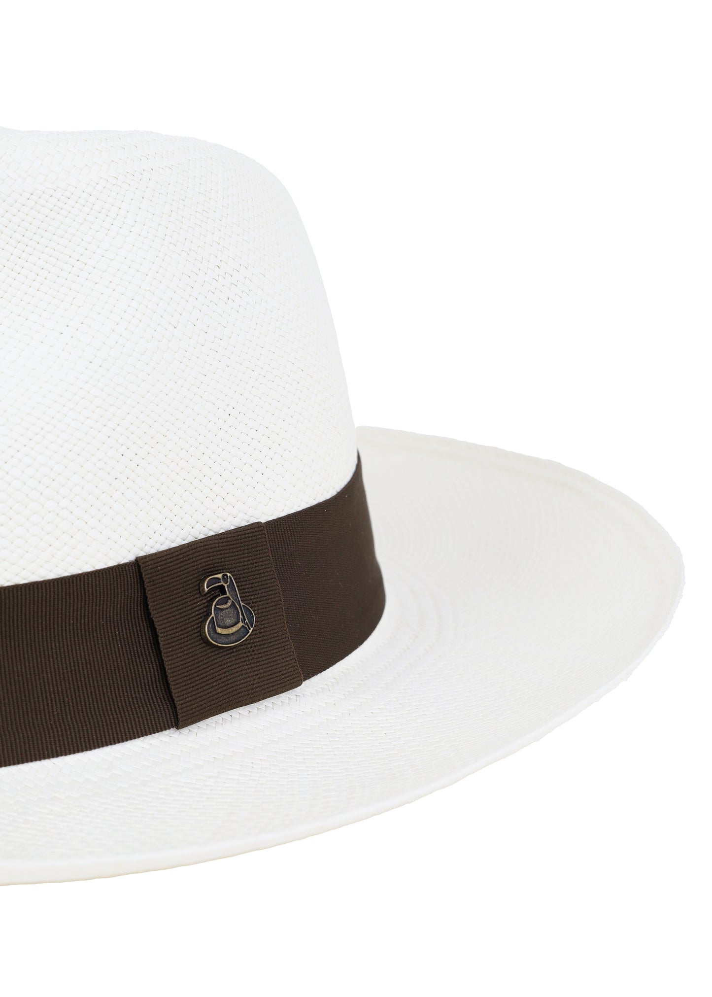 Load image into Gallery viewer, Panama Hat Unisex Classic White with Brown Band
