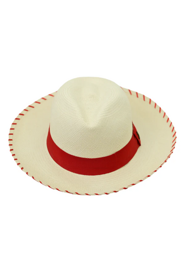 Panama Hat White Zebra / Red