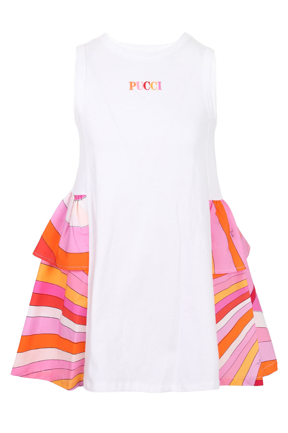 Load image into Gallery viewer, Girls Jersey Orange White Dress
