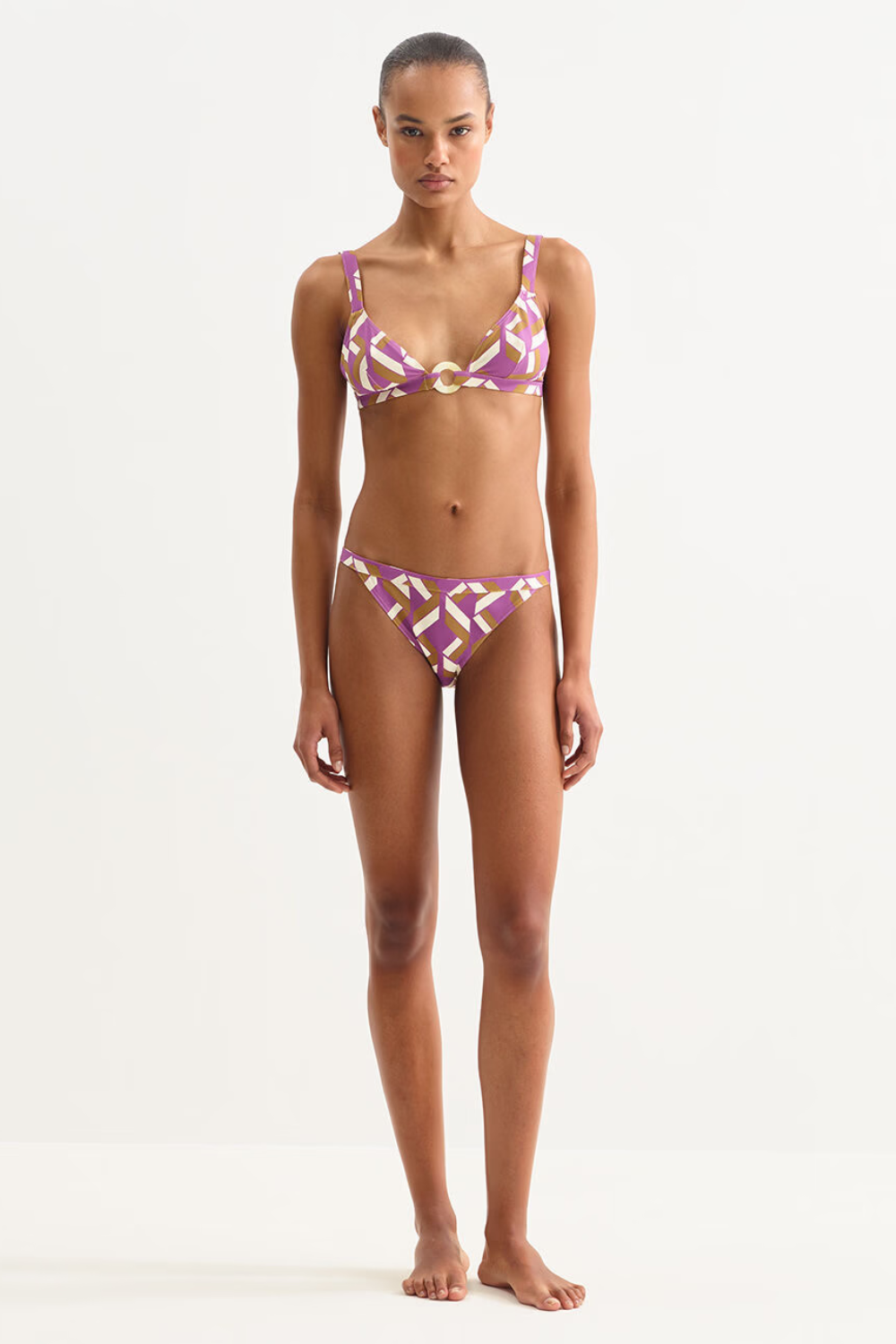 Load image into Gallery viewer, Must Triangle Top Imprime Swim Purple
