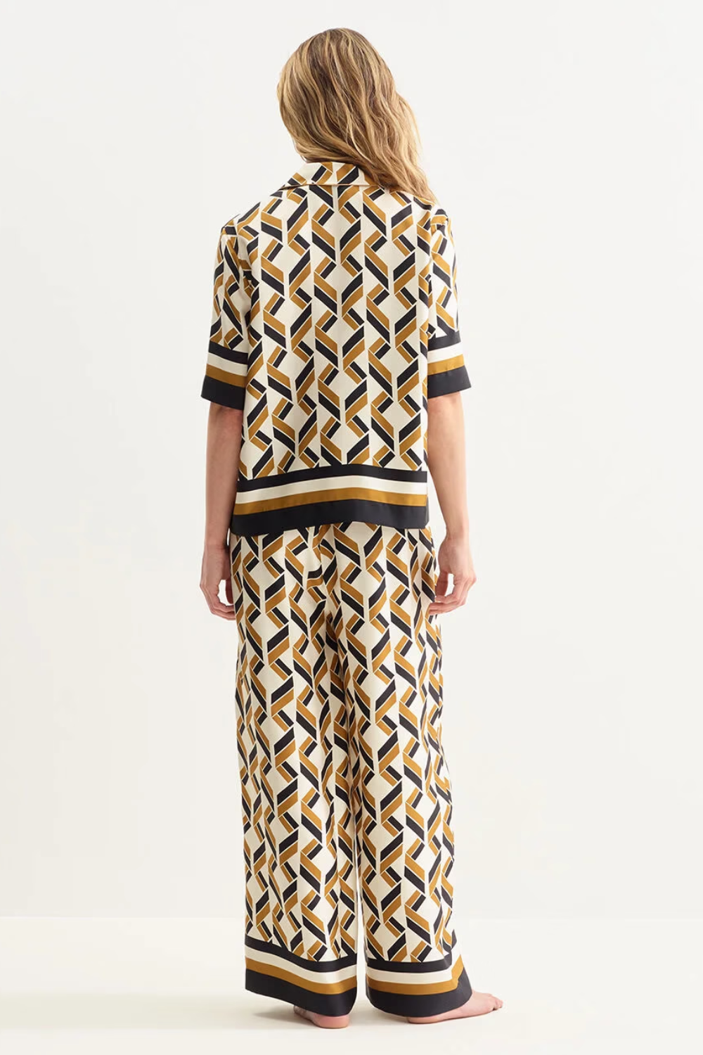 Load image into Gallery viewer, Tube Trousers Imprime Swim Noir
