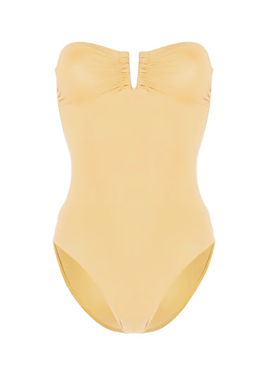 Bandeau One Piece Swimsuit in Yellow - One Piece
