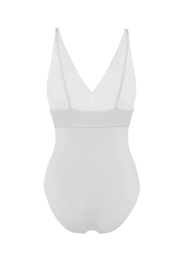 Larcin Triangle One Piece Swimsuit Blanc - One Piece