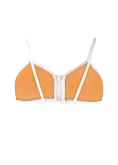 Triangle Top Bikini in Orange/White - Bikini Top