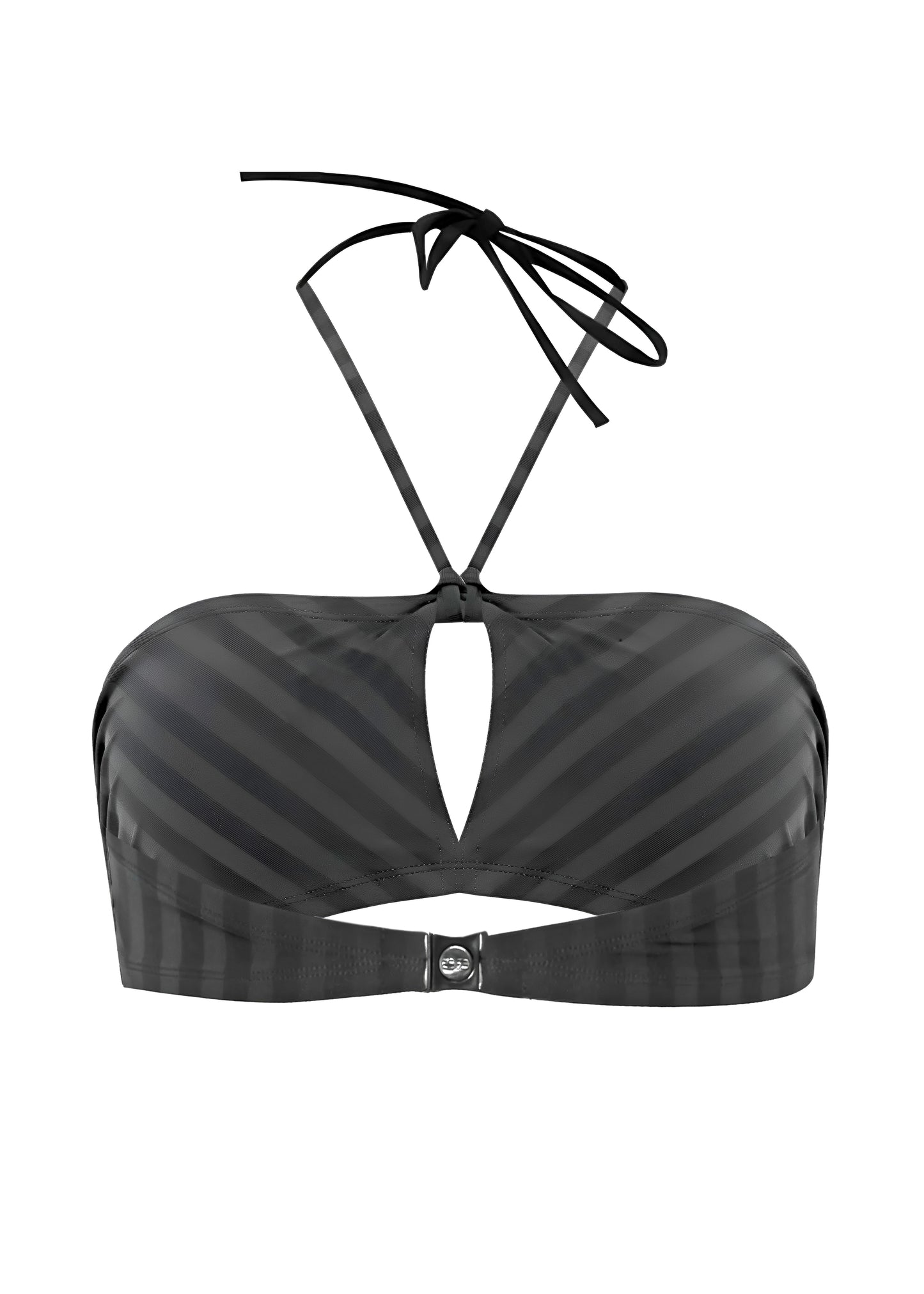 Load image into Gallery viewer, Halter Neck Bikini Top in Black/Grey - Bikini Top
