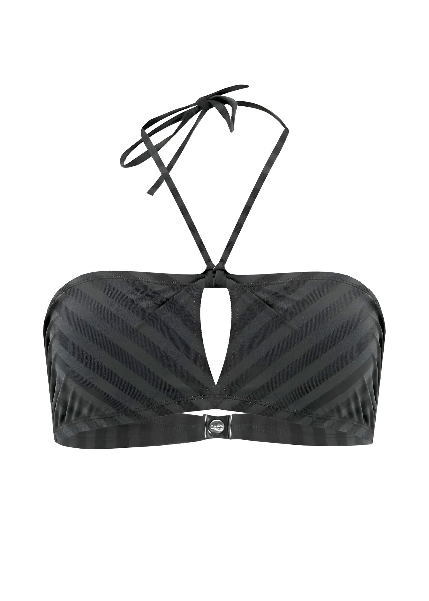 Load image into Gallery viewer, Halter Neck Bikini Top in Black/Grey - Bikini Top
