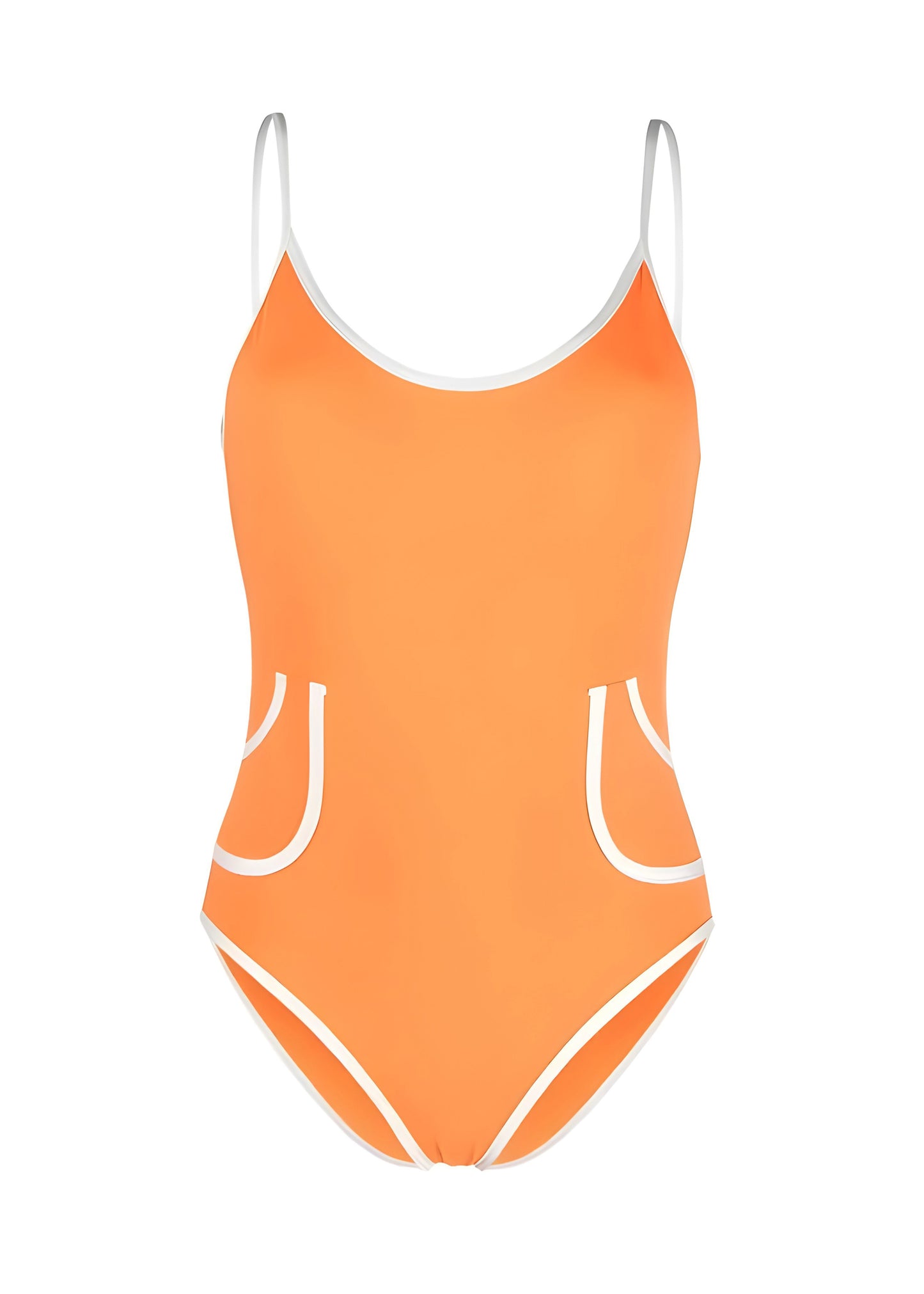 Load image into Gallery viewer, Womens Scoop Back Swimsuit in Orange - One Piece
